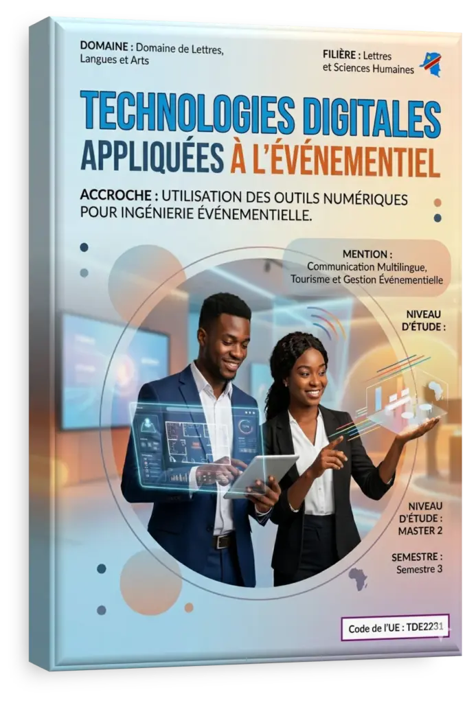 Étudiants en RDC utilisant des technologies digitales pour organiser un événement.