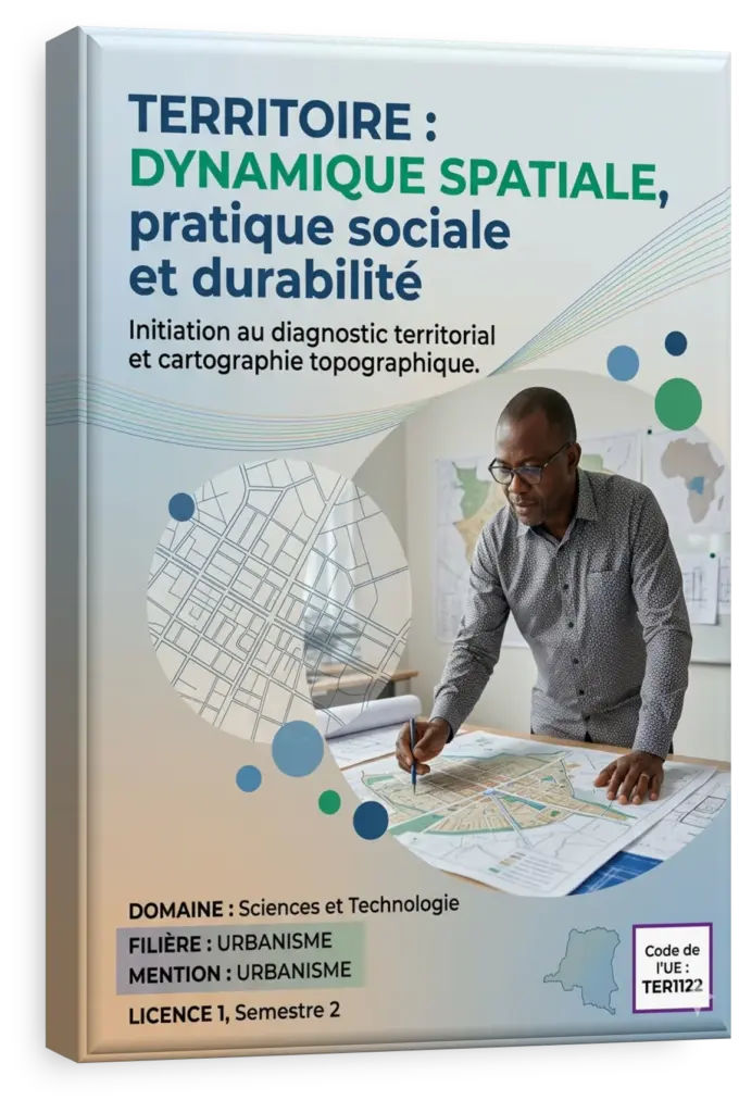 Carte thématique de la RDC illustrant la dynamique spatiale et l'urbanisme.