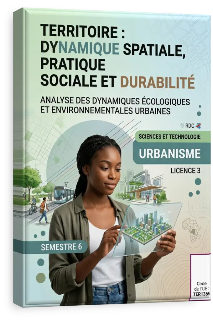 Carte de l'évolution urbaine en RDC réalisée par télédétection.