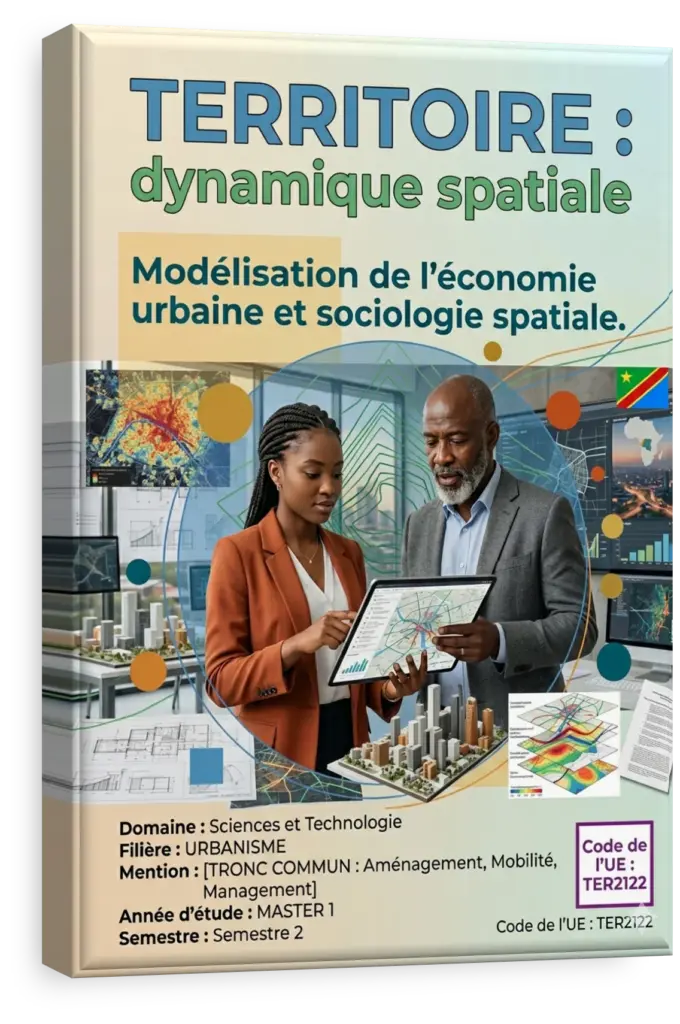 Carte de la République Démocratique du Congo avec des zones de densité urbaine.