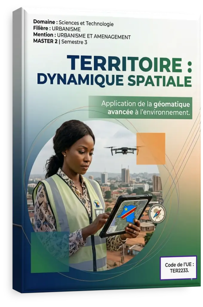 Carte géomatique de la RDC illustrant la dynamique spatiale et la planification urbaine.