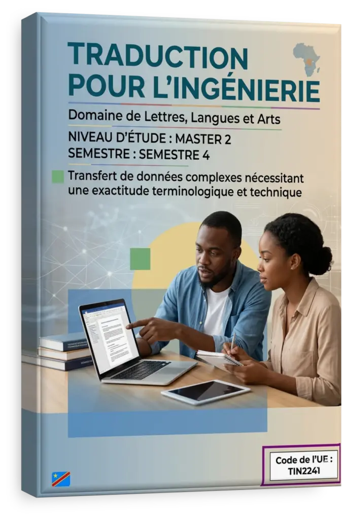Étudiant traduisant un document technique d'ingénierie.