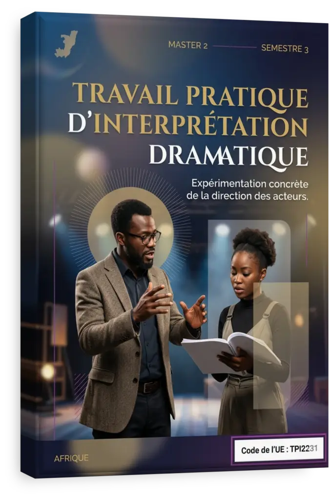 Étudiant en interprétation dramatique performant un monologue sur une scène de théâtre.