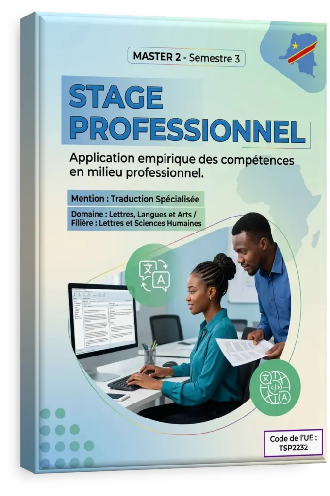 Étudiant en stage professionnel de traduction travaillant sur un document multilingue.