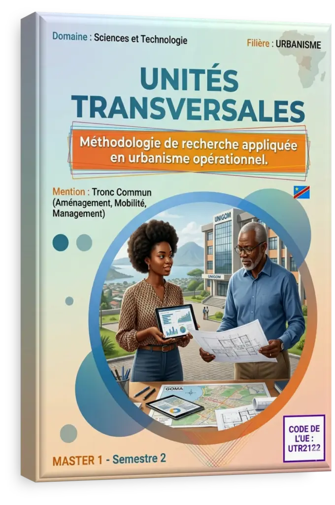 Étudiants en urbanisme collaborant sur un plan d'aménagement en République Démocratique du Congo.